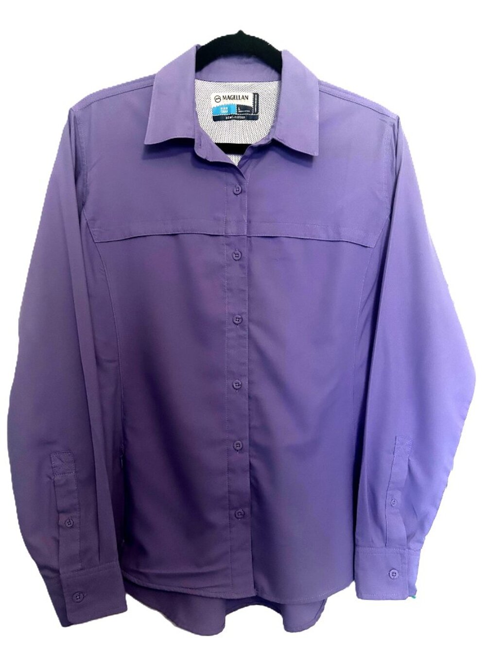 Magellan Outdoors Women's Shirt Fish Gear, Button-Up, Long Sleeve (Large)